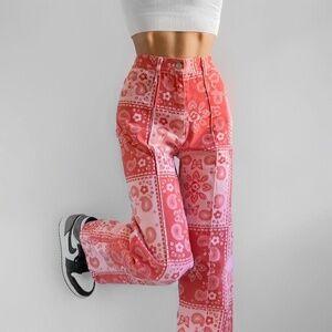 Lisa Says Gah Robyn Bandana Paisley Floral High Waisted Wide Leg Pants